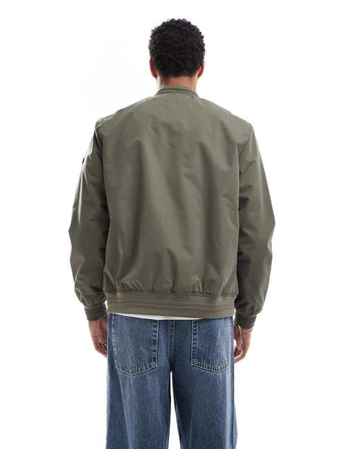 Threadbare Gray 'Predict' Showerproof Classic Bomber Jacket for men