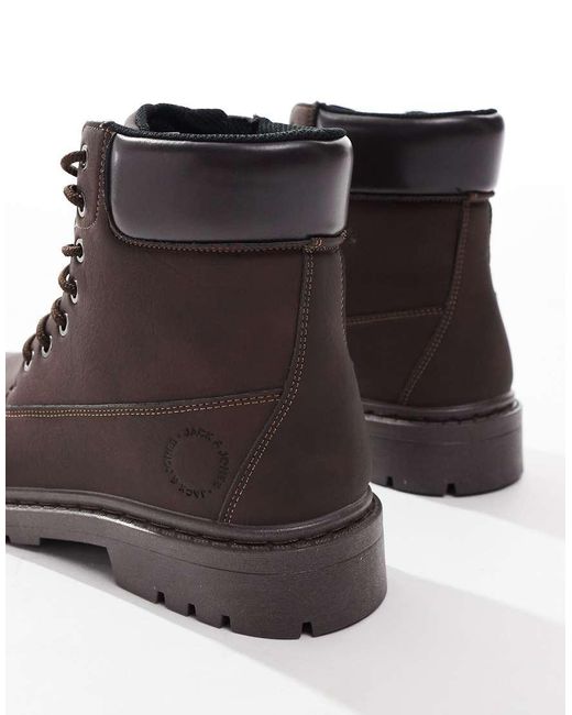 Botas Marrones De Estilo Worker De Jack & Jones de hombre de color Blue