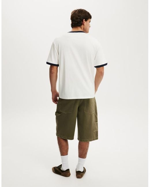 Cotton On Green Y2K Super Baggy Jort for men