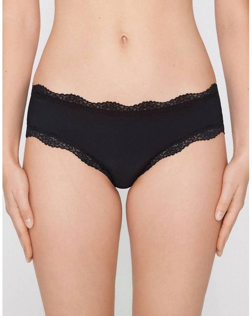 Tezenis Black Pack Lace And Microfibre Knickers