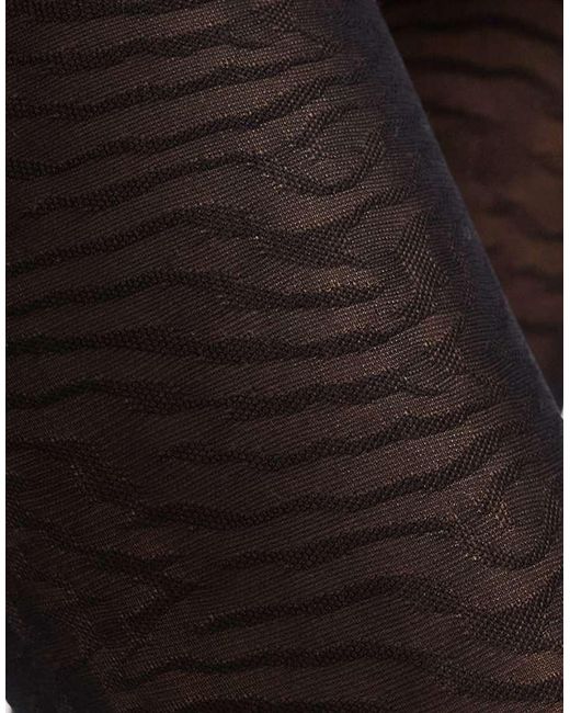 Collant Neri Con Stampa Zebrata di Pretty Polly in Black