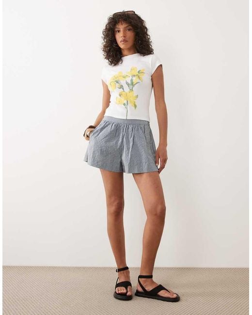 ASOS White Baby Tee With Flower Painting Graphic