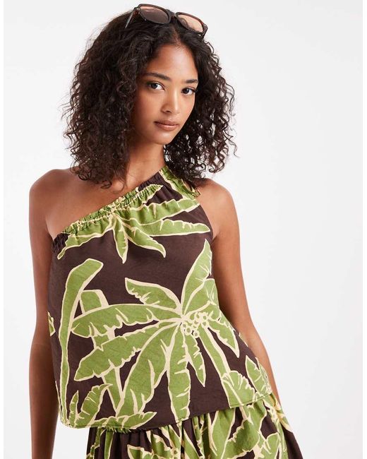 ASOS Green One Shoulder Top Co-Ord