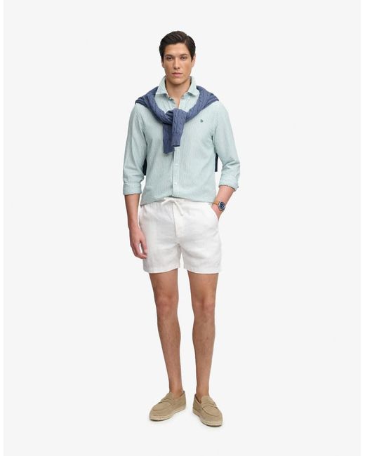 Superdry Blue Linen Shorts for men