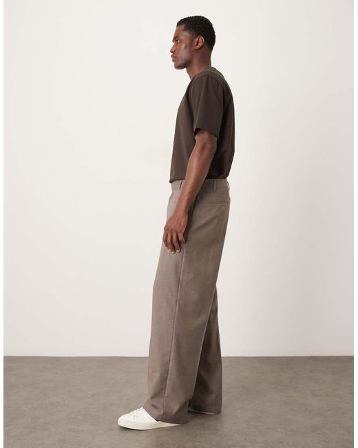 ASOS Natural Wide Smart Co-ord Trousers for men