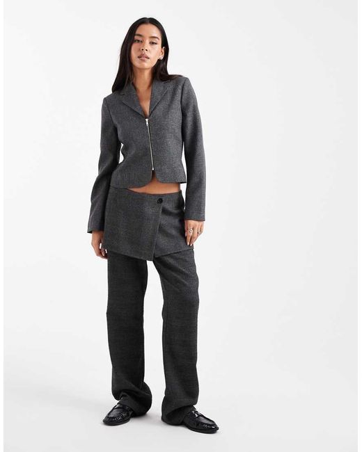 Collusion Black Tailored Zip Blazer Co-Ord