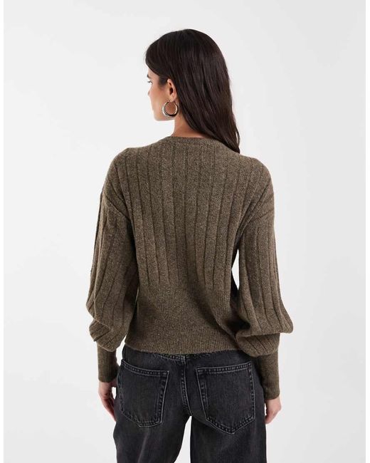 Noisy May Brown Cinched Cardigan