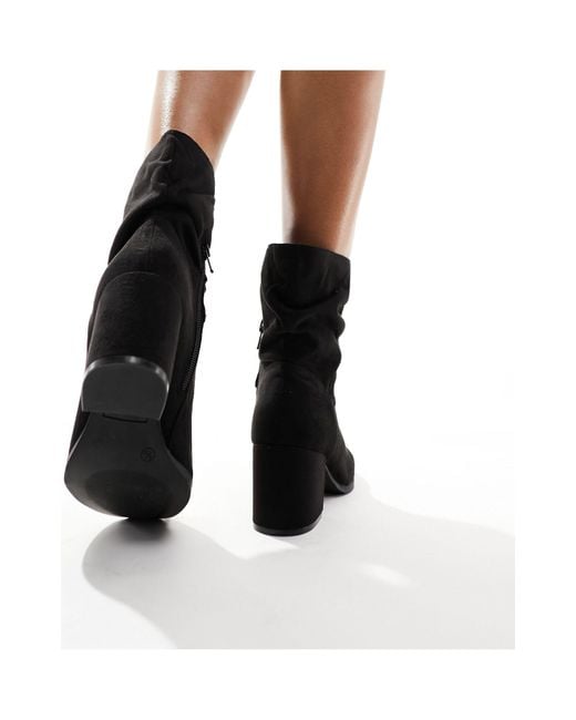 Yours Wide Fit Slouchy Ankle Boots in Black Lyst