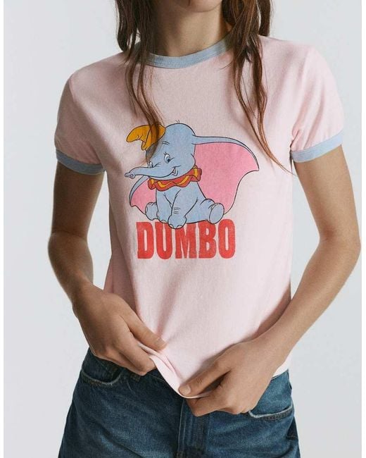 Pull&Bear Red Dumbo Regular Fit T-shirt