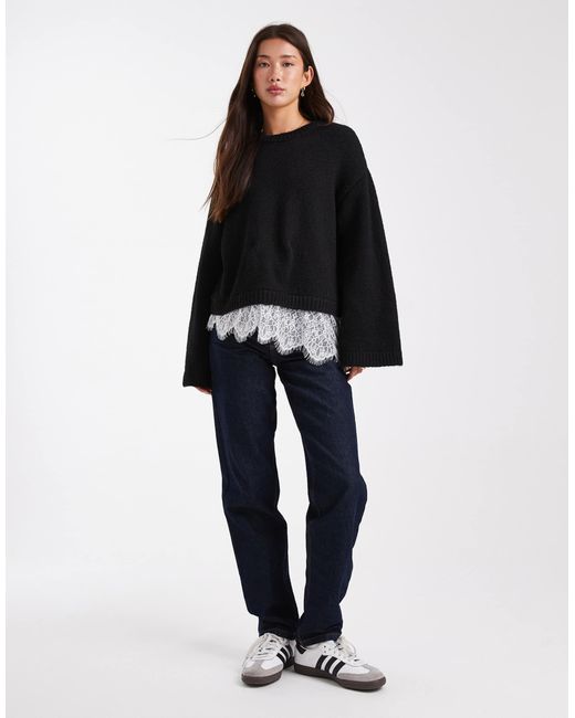 ASOS Black – flauschiger strickpullover