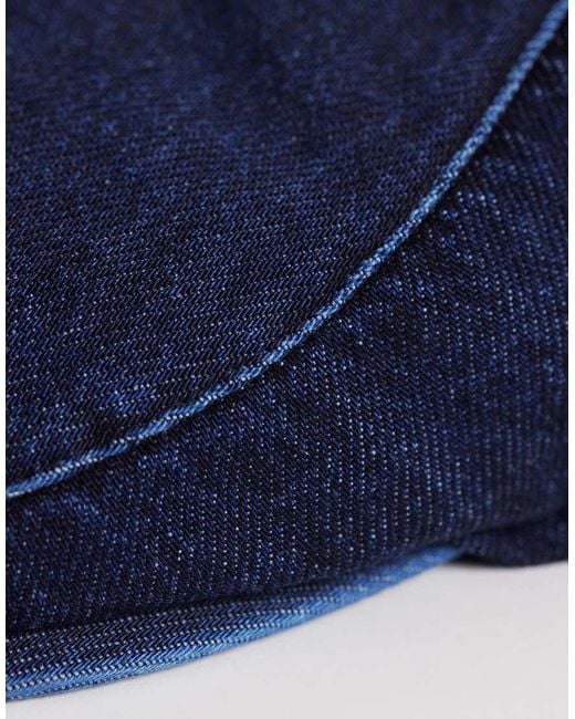 ASOS Blue Denim Flat Cap for men