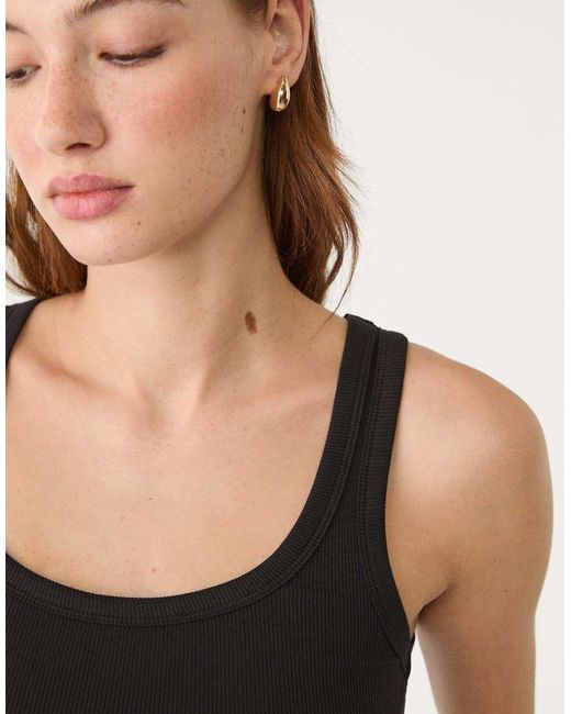 Stradivarius Crop Top Met Bandjes in het Black