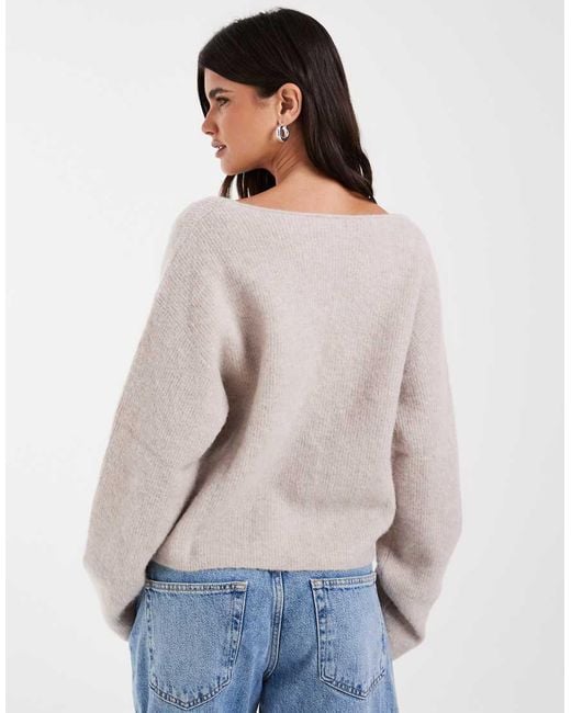 & Other Stories White Alpaca And Wool Blend V Neck Cardigan