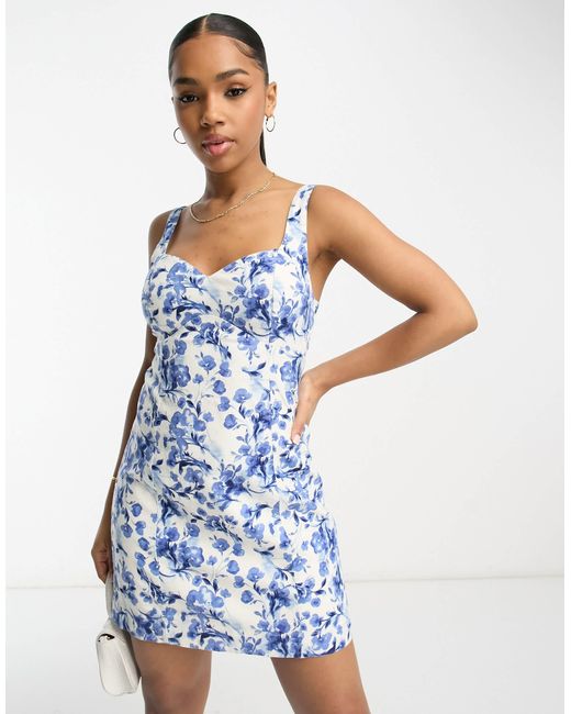 Abercrombie & Fitch Floral Print Corset Dress in Blue | Lyst Australia Abercrombie & Fitch Floral Print Corset Dress in Blue | Lyst Australia