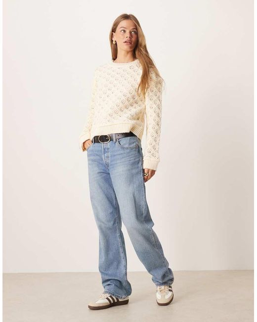 ASOS Natural Knitted Stitchy Jumper