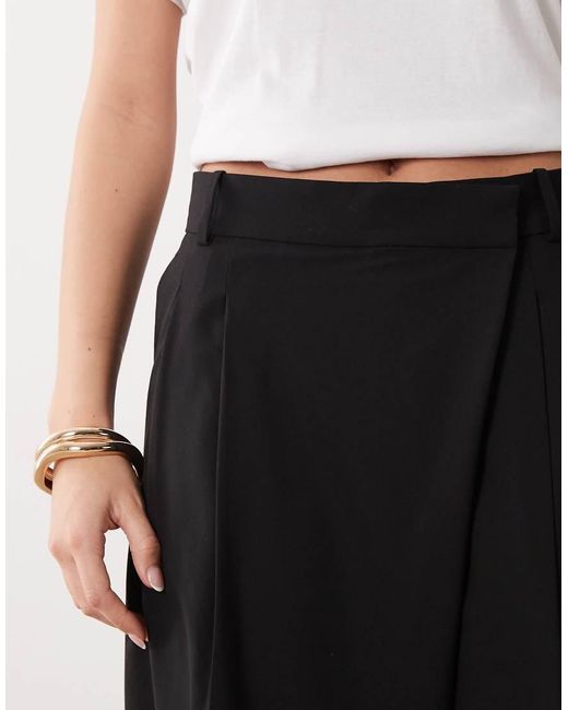 Mango Black Pleat Front Relaxed Tailored Trouser