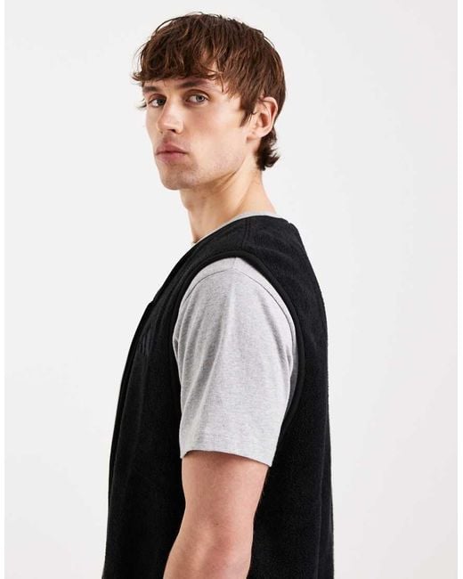 Adidas Originals Black Adidas Sportswear Sharp Zip Vest for men