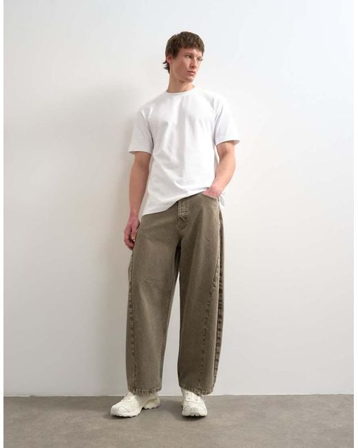 Topman Gray Rigid Barrel Jean for men
