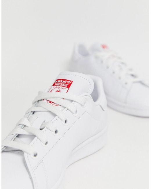 Adidas stan smith with red best sale heart