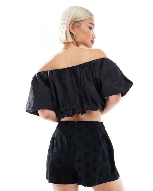 New Look Blue Embroidered Tie Side Mini Skort