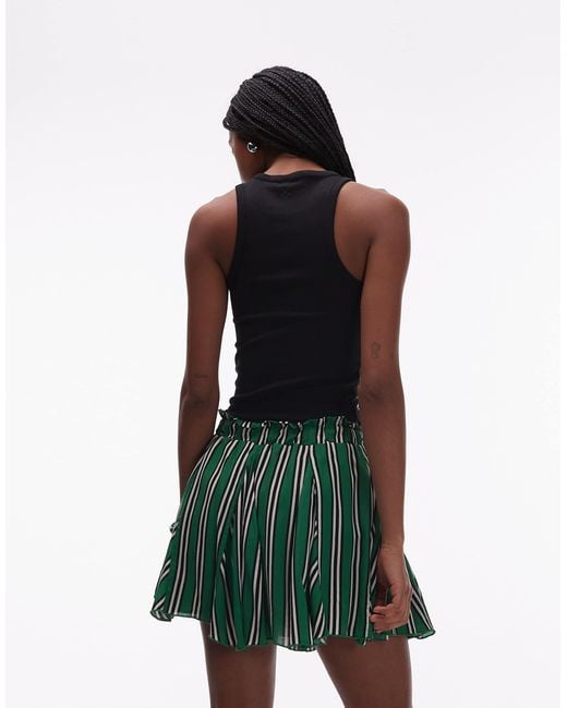 TOPSHOP Multicolor Cotton Flippy Mini Skirt With Godets