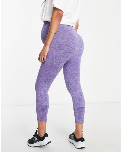 Mama.licious Mamalicious Maternity Active legging Co-ord in Purple | Lyst