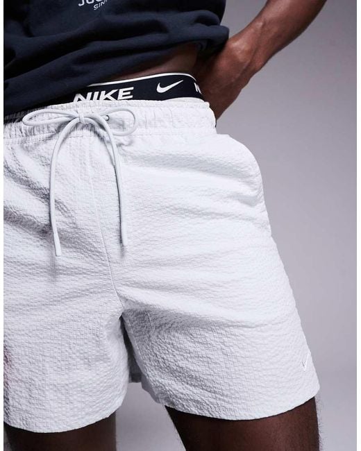 Nike Blue Unlimited Dri-fit Seersucker 5 Inch Shorts for men