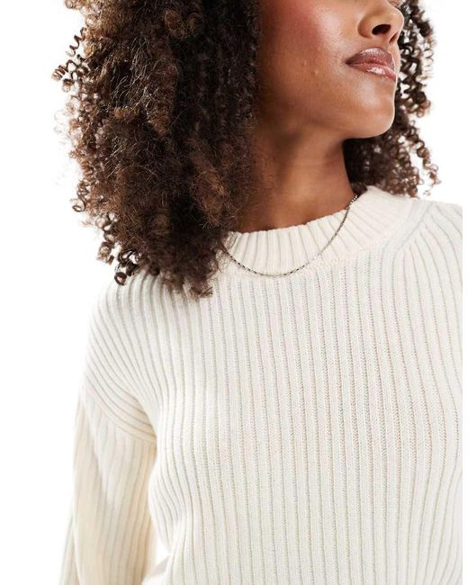 Vero Moda White Short Chunky Rib Jumper