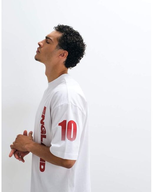 ASOS White Oversized T-shirt With England Graphic for men