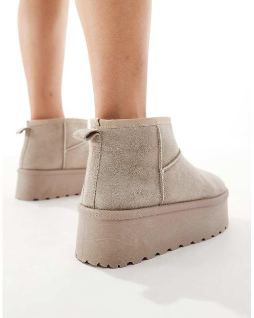 SEQWL Natural Mini Flatform Boots