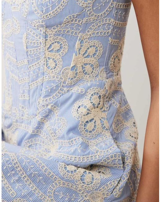 Bardot White Lilah Broderie Corset Midi Dress