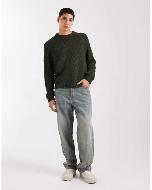 Vans Green Solid Crew Sweater for men
