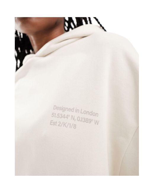 Collusion Natural Washed Oversized Branded Hoodie