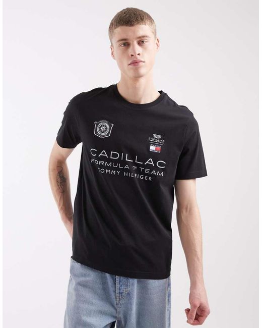 Tommy Hilfiger Black X Cadillac F1 Car Graphic T-shirt for men