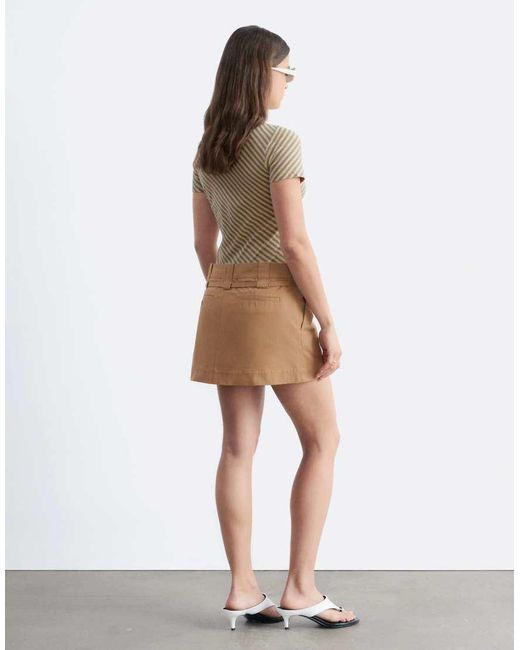 & Other Stories White Low Waist Utility Mini Skirt