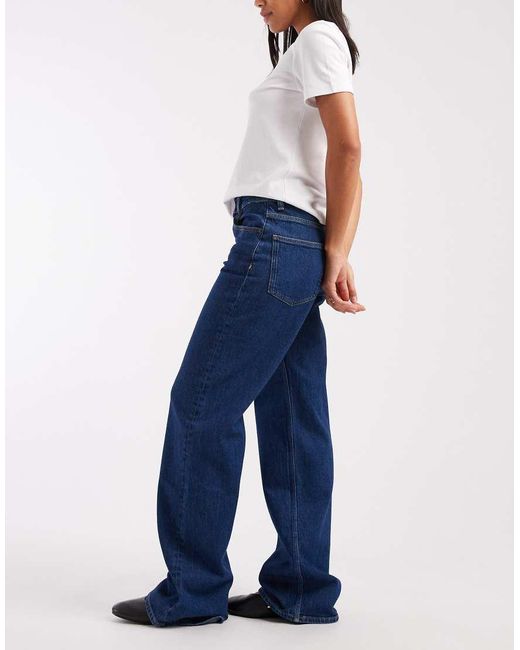 Tommy Hilfiger Blue Mid Rise Mia Relaxed Straight Leg Jeans