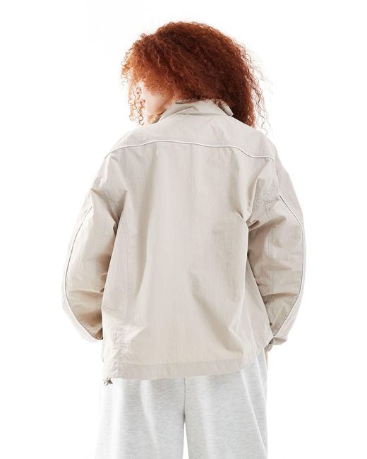 ASOS White Track Jacket With Piping Detail