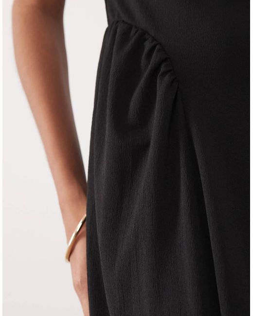 ASOS Natural Sleeveless Pleat Detail Crepe Midi Dress