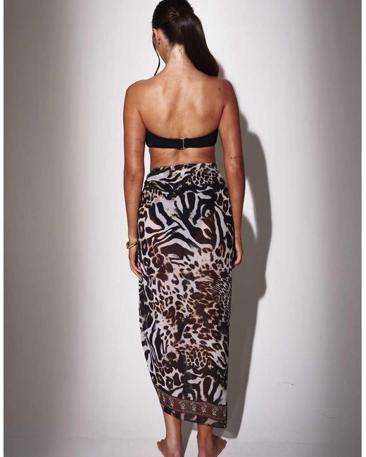 South Beach Red Leopard Printed Sarong