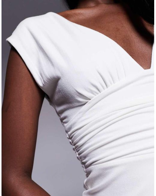 Oh Polly Purple Leya Ruched Waist Mini Dress