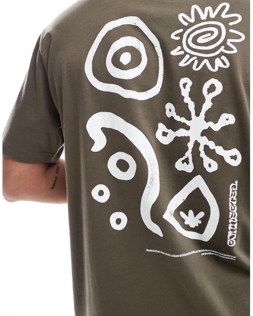 Only & Sons Brown Oversized Fit T-shirt With Ancient Back Print for men