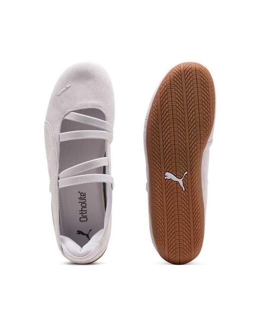 PUMA White Speedcat Suede Ballet Shoes