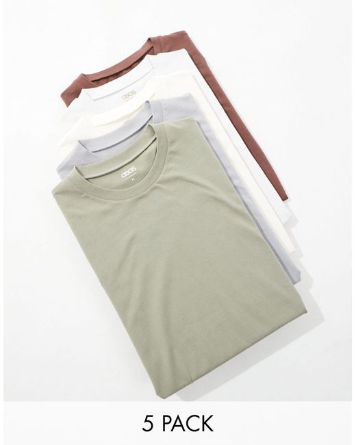 ASOS White 5 Pack T-shirts for men