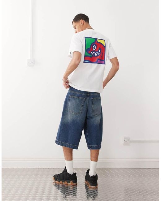 Camiseta Blanca De Manga Corta Con Estampado De Perro Corriendo Estilo Arte Pop De Ice Cream ICECREAM de hombre de color Blue