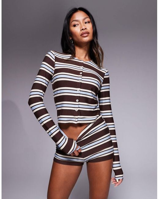 Kaiia Multicolor Exclusive Super Soft Jersey Micro Shorts Co-ord