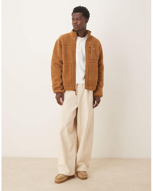 Dickies – mount hope – fleece-jacke in Brown für Herren