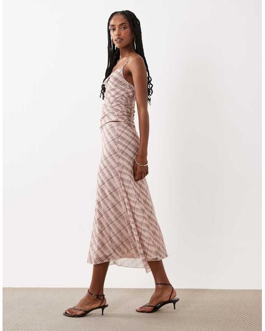 Mango Pink Illo Asymmetric Hem Midi Skirt