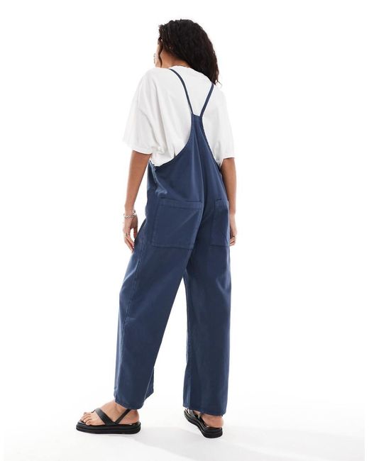 Monki Blue Lightweight Denim Dungarees