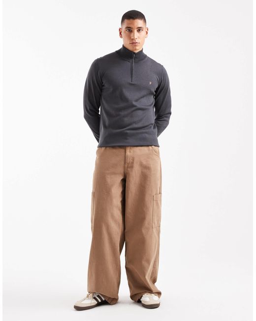 Redchurch - pull en laine mérinos - anthracite Farah pour homme en coloris Gray