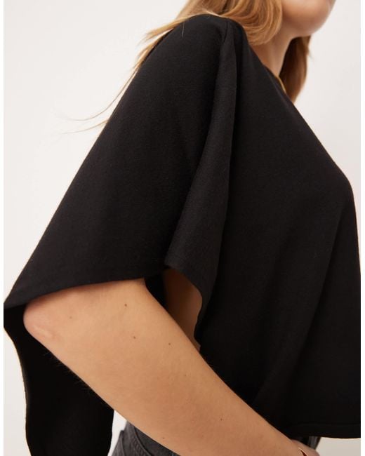 ASOS Black Knitted One Shoulder Cape